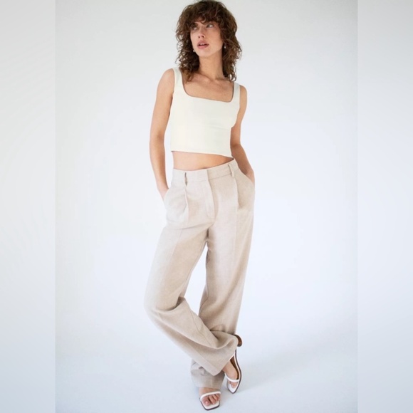 Aritzia Wilfred Ibiza Pant Heather Oat Beige - Picture 2 of 15